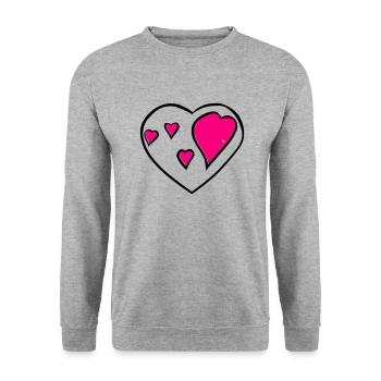 Symbole de coeur Amour Mignons Cœurs Rose Dessin Vecteur - Sweat-shirt Unisexe - gris chiné - Devant - Alina (178cm) & Michal (187cm)
