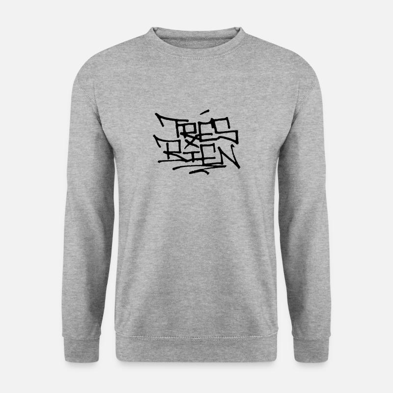 Trés Bien Logo Graffiti Tag Handstyle - Unisex Pullover - Weißgrau meliert