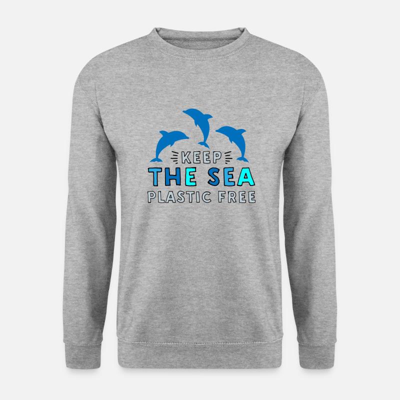 Umweltverschmutzung im Meer - Unisex Pullover - Weißgrau meliert