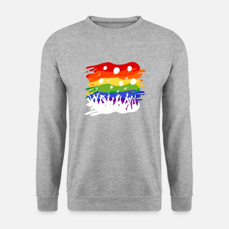 Regenbogen-Flashmob - Unisex Pullover - Weißgrau meliert