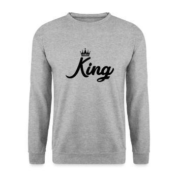 Roi - Sweat-shirt Unisexe - gris chiné - Devant - Alina (178cm) & Michal (187cm)