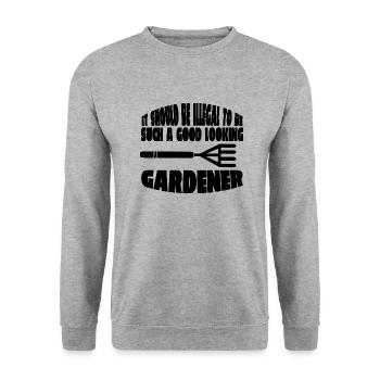 Garten Geschenk Gärtner Hobbygärtner Obstgarten - Unisex Pullover - Weißgrau meliert - Vorne - Alina (178cm) & Michal (187cm)