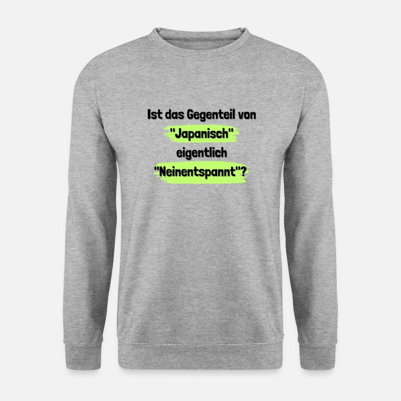 Japanisch Neinentspannt - Unisex Pullover - Weißgrau meliert