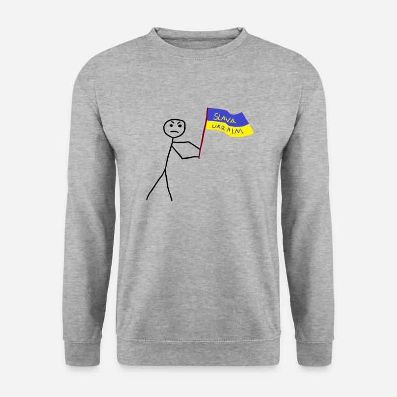 Ukrainisch - Unisex Pullover - Weißgrau meliert