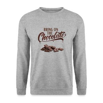 Bring on the Chocolate - Schokoliebe - Unisex Sweatshirt - salt & pepper - Front - Alina (178cm) & Michal (187cm)