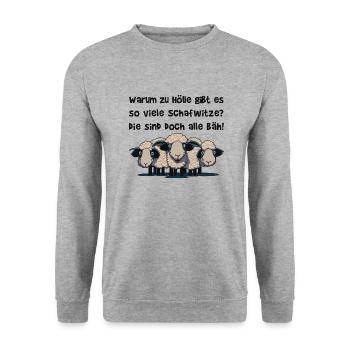 Schaf I Schafe I Witz I Witze I coole Sprüche - Unisex Pullover - Weißgrau meliert - Vorne - Alina (178cm) & Michal (187cm)