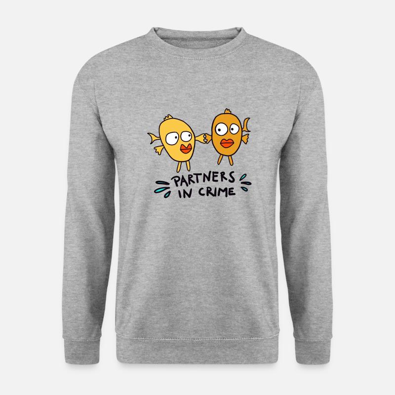 Partners in Crime - Unisex Pullover - Weißgrau meliert