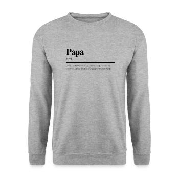 Papa - Cadeau original, définition - Sweat-shirt Unisexe - gris chiné - Devant - Alina (178cm) & Michal (187cm)