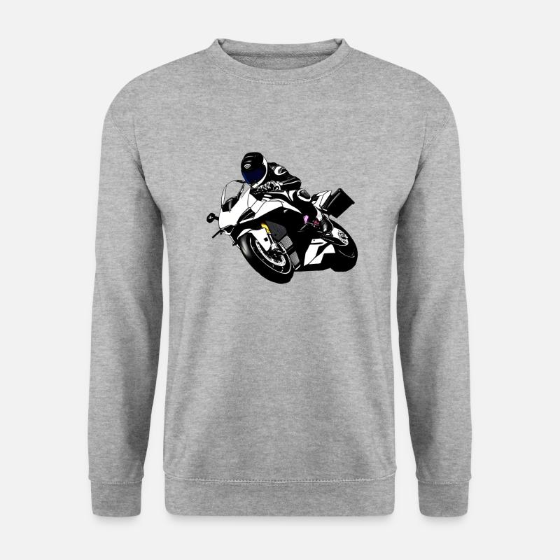 Motorrad - Unisex Pullover - Weißgrau meliert