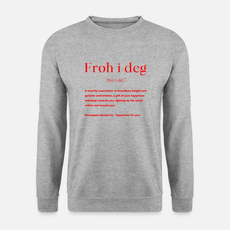 Norwegisch Spruch - Unisex Pullover - Weißgrau meliert