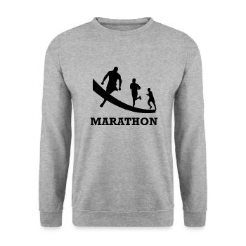 Triathlon Swim Bike Run Marathon - Unisex Pullover - Weißgrau meliert - Vorne - Alina (178cm) & Michal (187cm)