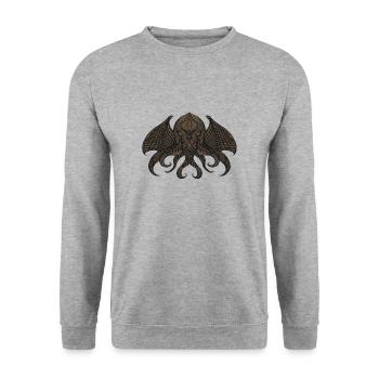 Cthulhu II Bronze - Unisex Sweatshirt - salt & pepper - Front - Alina (178cm) & Michal (187cm)