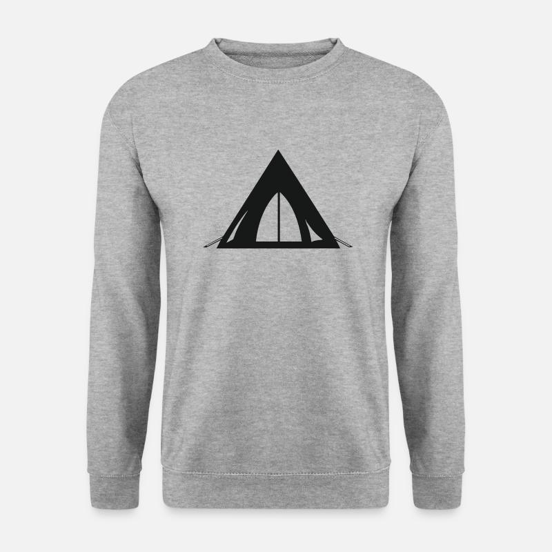 Campingzelt - Unisex Pullover - Weißgrau meliert