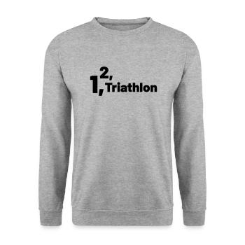 1 2 Triathlon - Unisex Sweatshirt - salt & pepper - Front - Alina (178cm) & Michal (187cm)