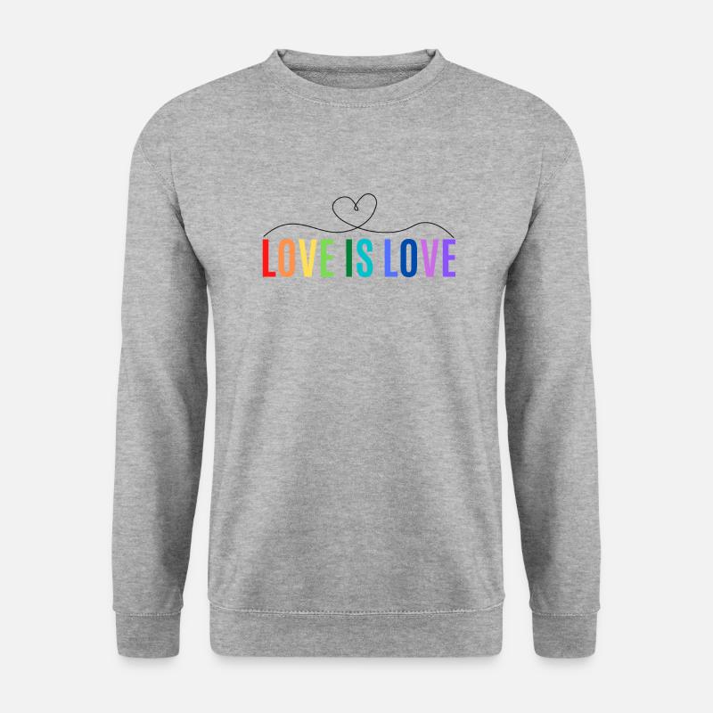 LOVE IS LOVE - Unisex Pullover - Weißgrau meliert