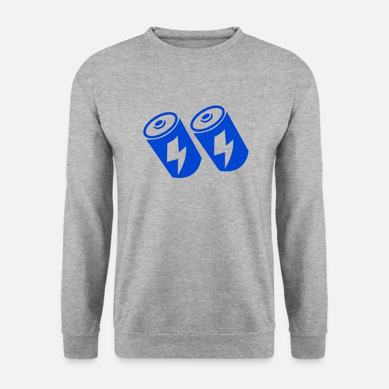 batterie 2 - Unisex Pullover - Weißgrau meliert
