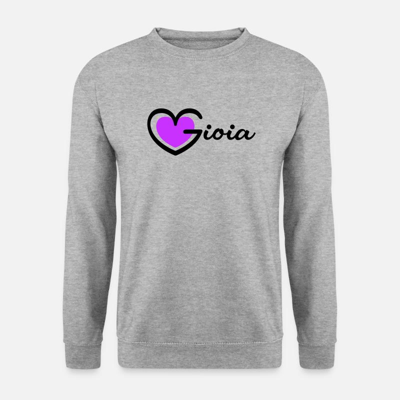 Gioia liebe Herz - Unisex Pullover - Weißgrau meliert