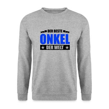 beste onkel - Unisex Pullover - Weißgrau meliert - Vorne - Alina (178cm) & Michal (187cm)
