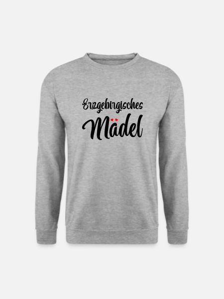 Erzgebirgisches Mädel - Unisex Pullover - Weißgrau meliert
