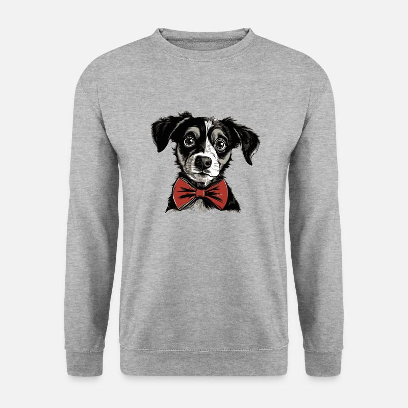 Niedlicher Hundewelpe - Unisex Pullover - Weißgrau meliert