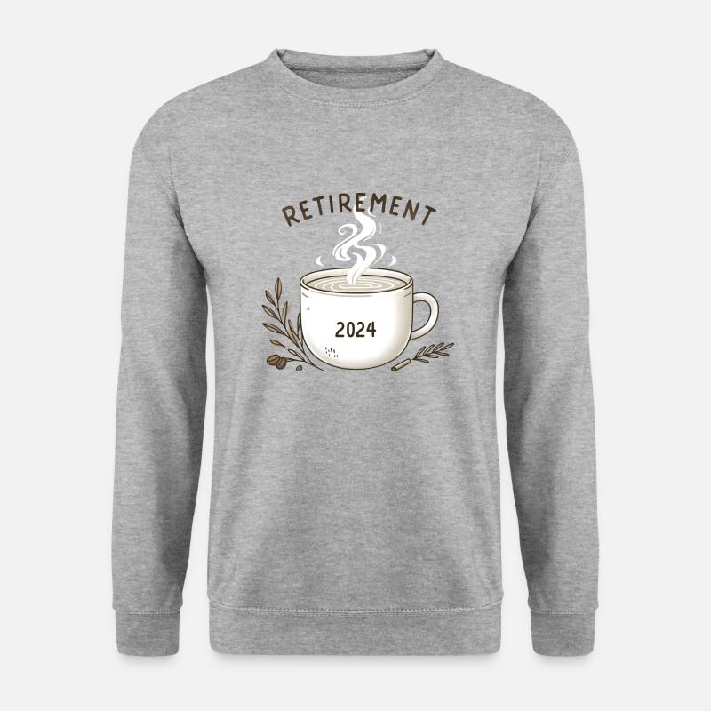 Ruhestand 2024 Kaffeeliebhaber-Flucht - Unisex Pullover - Weißgrau meliert