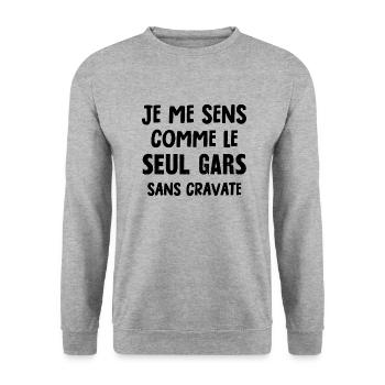 le seul gars sans cravate - Sweat-shirt Unisexe - gris chiné - Devant - Alina (178cm) & Michal (187cm)