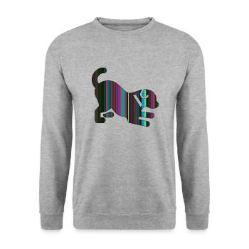 Welpe - Unisex Pullover - Weißgrau meliert - Vorne - Alina (178cm) & Michal (187cm)