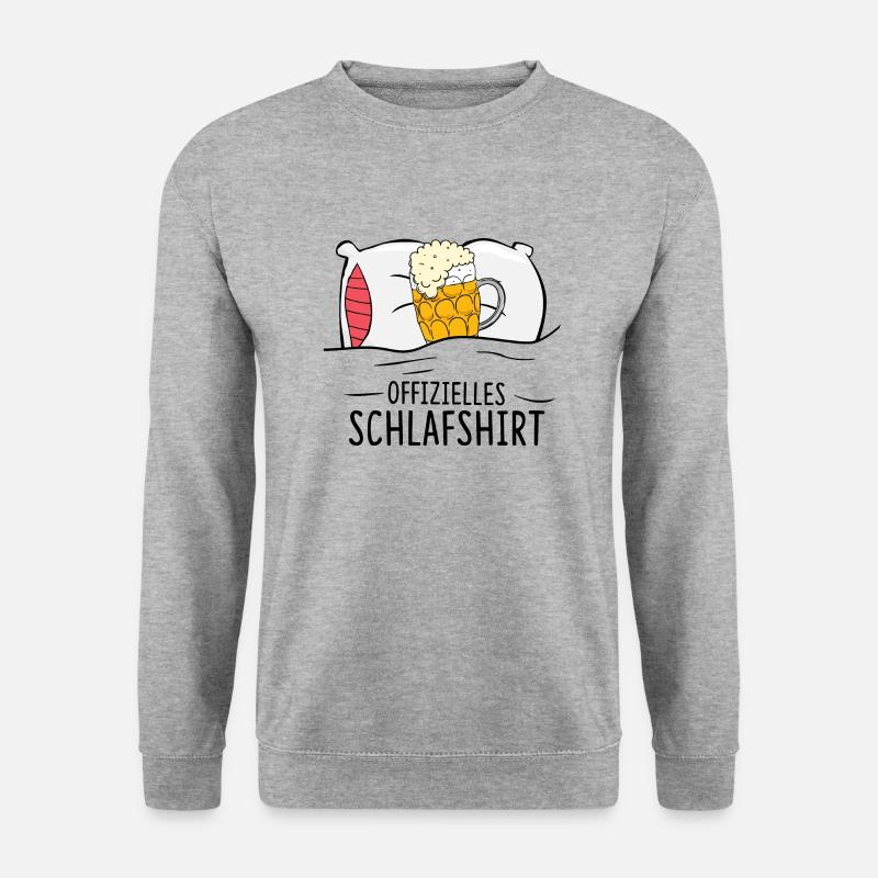 Offizielles Schlafshirt Bier - Unisex Pullover - Weißgrau meliert