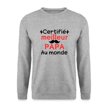 BEST DAD IN THE WORLD - Unisex Sweatshirt - salt & pepper - Front - Alina (178cm) & Michal (187cm)