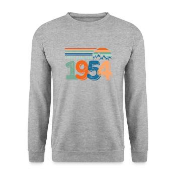 Limited edition 1954 - Sweat-shirt Unisexe - gris chiné - Devant - Alina (178cm) & Michal (187cm)