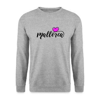 Mallorca Herz - Unisex Pullover - Weißgrau meliert - Vorne - Alina (178cm) & Michal (187cm)
