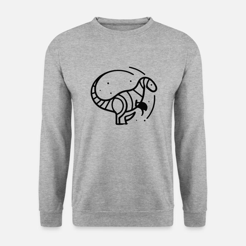 Dino - Unisex Pullover - Weißgrau meliert