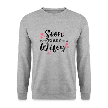 Bientôt une épouse - Sweat-shirt Unisexe - gris chiné - Devant - Alina (178cm) & Michal (187cm)