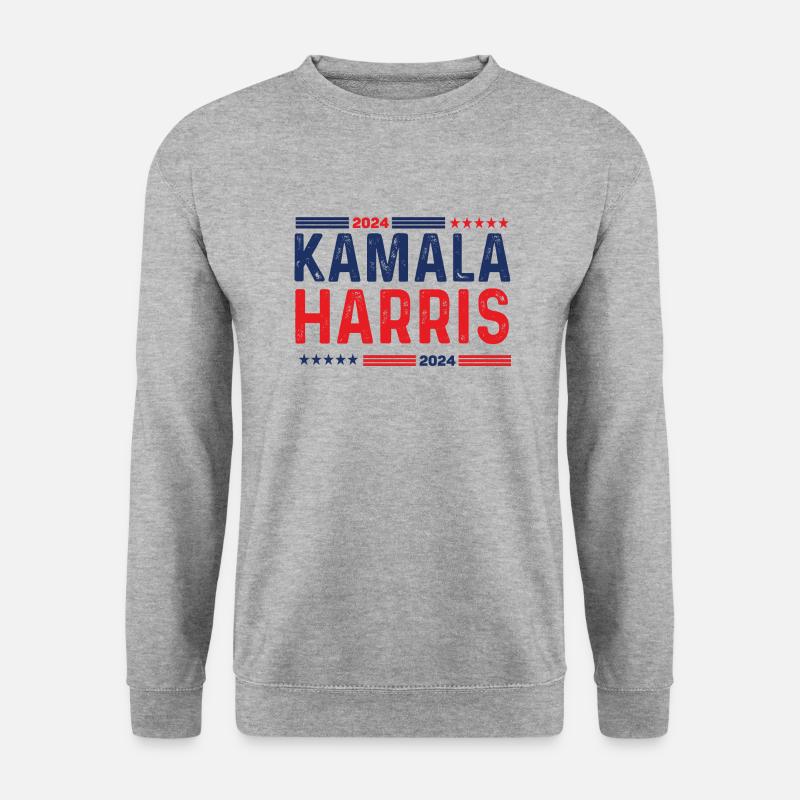KAMALA HARRIS Amerika - Unisex Pullover - Weißgrau meliert