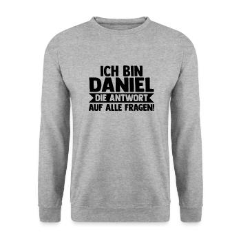 Prénom Daniel - Sweat-shirt Unisexe - gris chiné - Devant - Alina (178cm) & Michal (187cm)