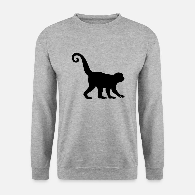 affe silhouette - Unisex Pullover - Weißgrau meliert