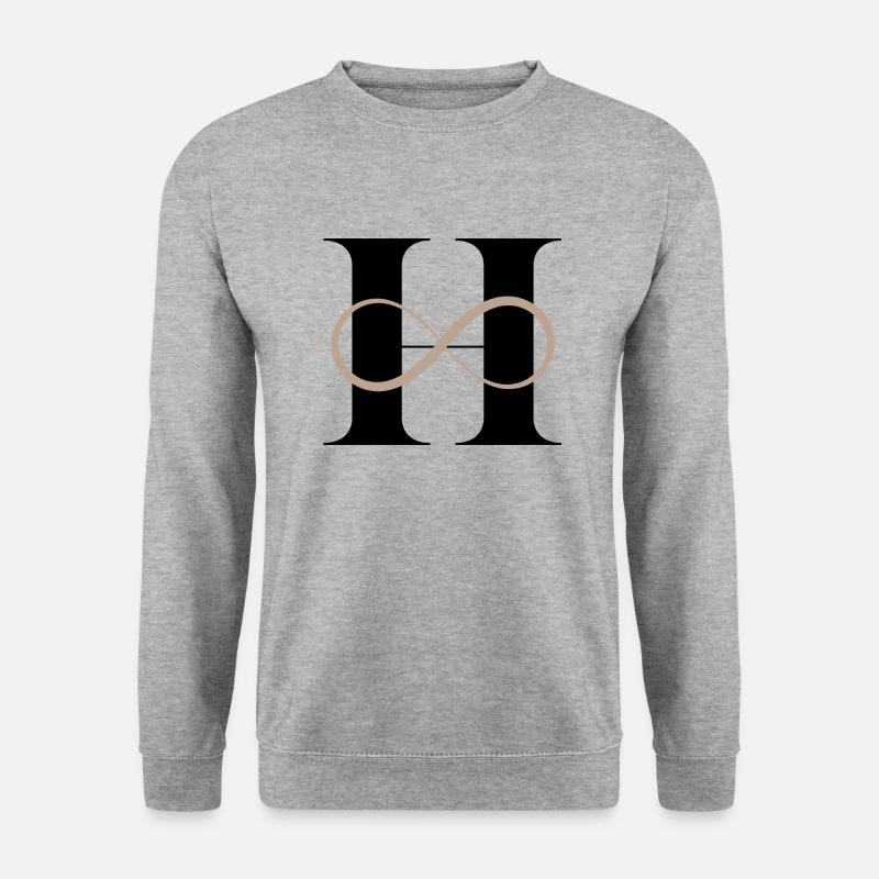 Unendlicher Buchstabe h - Unisex Pullover - Weißgrau meliert