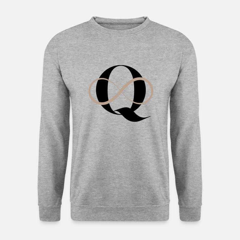 Unendlicher Buchstabe q - Unisex Pullover - Weißgrau meliert