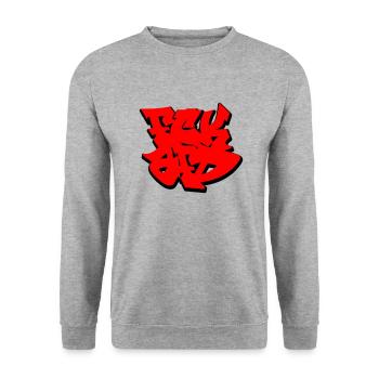 FCKAFD - Unisex Pullover - Weißgrau meliert - Vorne - Alina (178cm) & Michal (187cm)