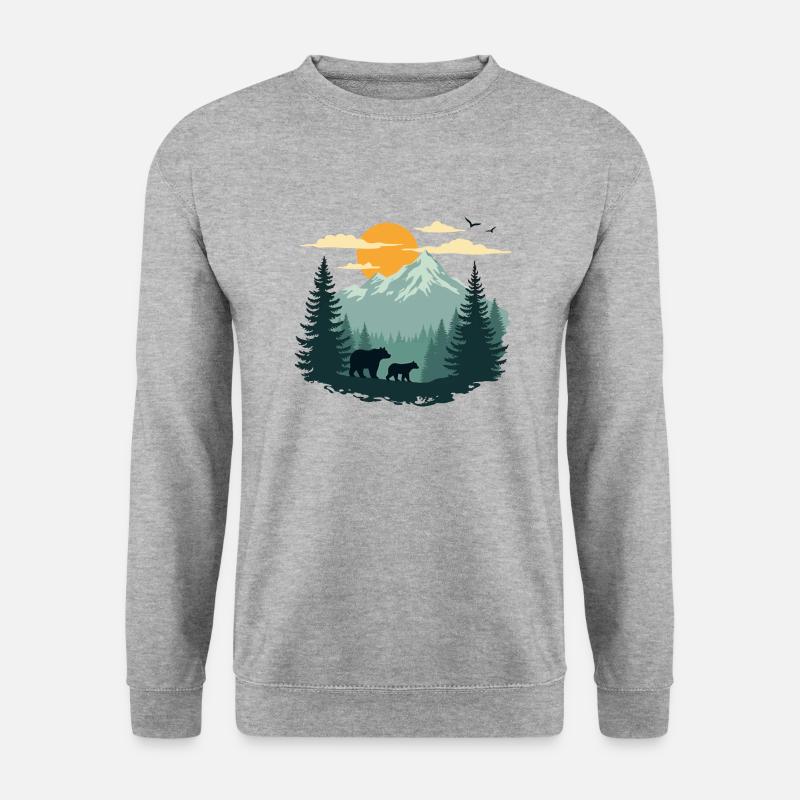 Forest Landscape and Bears - Unisex Sweatshirt - salt & pepper