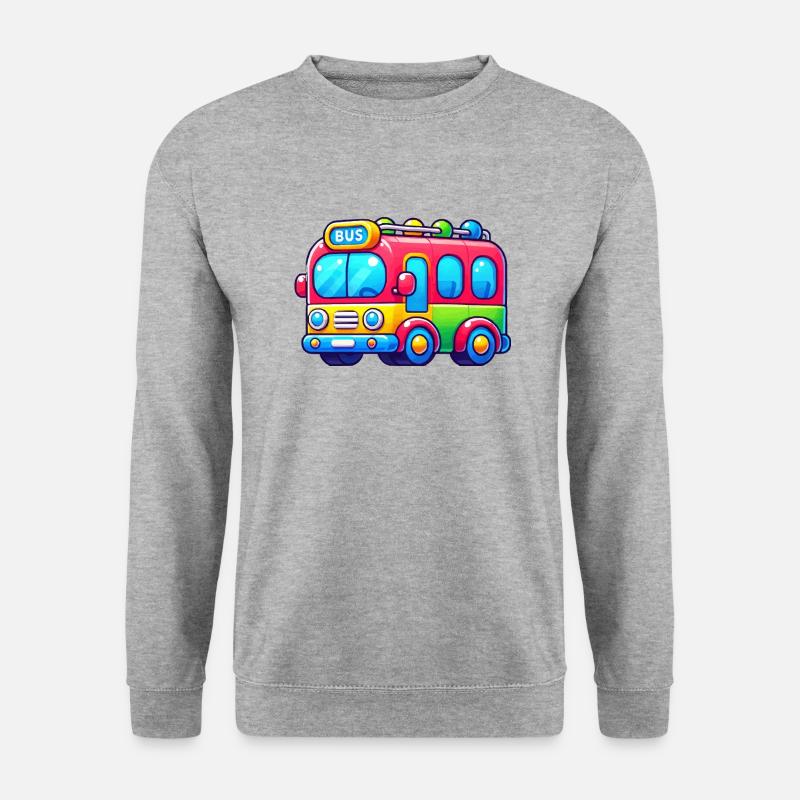 Bus - Unisex Pullover - Weißgrau meliert