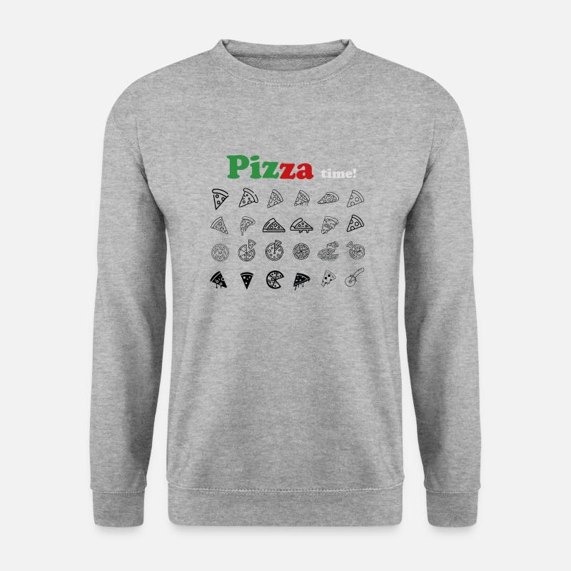 Pizza time! - Unisex Pullover - Weißgrau meliert