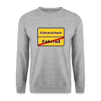 Führerschein - Unisex Pullover - Weißgrau meliert - Vorne - Alina (178cm) & Michal (187cm)