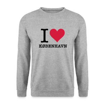 I love Copenhagen - Unisex Sweatshirt - salt & pepper - Front - Alina (178cm) & Michal (187cm)