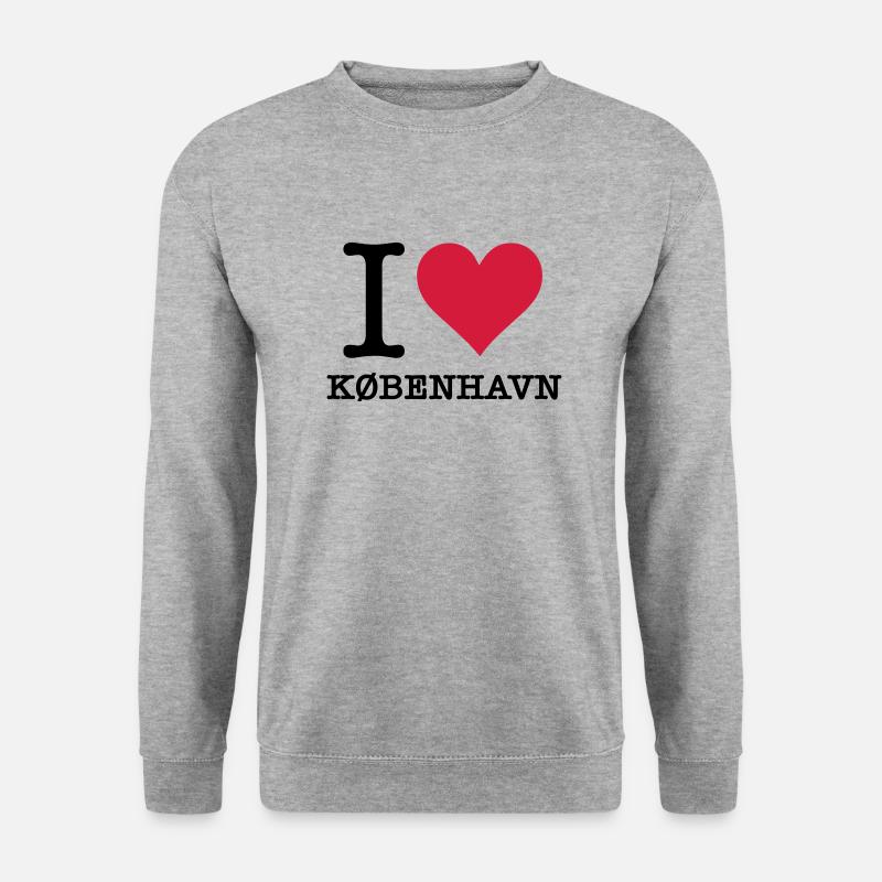 Ich liebe Kopenhagen - Unisex Pullover - Weißgrau meliert