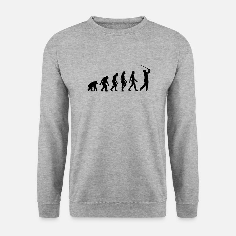 Die Evolution von Golf - Unisex Pullover - Weißgrau meliert