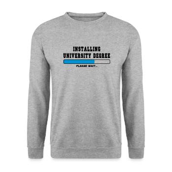 installing degree - Unisex Sweatshirt - salt & pepper - Front - Alina (178cm) & Michal (187cm)
