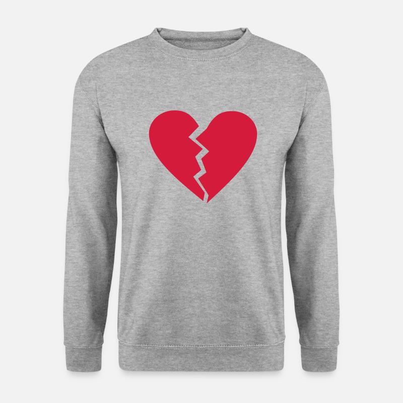 Gebrochenes Herz - Unisex Pullover - Weißgrau meliert