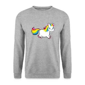 Unicorn pummel in rainbow colors Unicorn pink - Unisex Sweatshirt - salt & pepper - Front - Alina (178cm) & Michal (187cm)