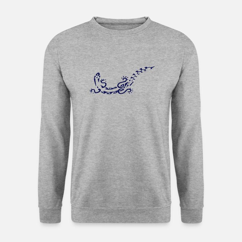 gecko tattoos - Unisex Pullover - Weißgrau meliert